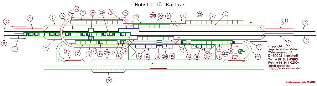 komfortabler Railtaxibahnhof