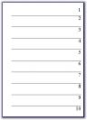 Deckblatt für 20-teiliges Register, DIN A4