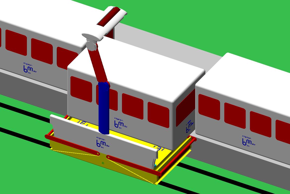 Kabine bzw. Container befährt Railtaxi